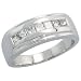 14k White Gold Men\'s Diamond Band, w/ 0.50 Carat Princess Cut Diamonds, 5/16\