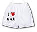 White Boxer Short with I Love Haji