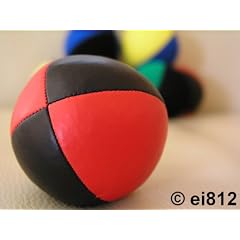 Jonglierball: HENRYS Beanbag Premium (Glattleder) 67 mm, schwarz-rot (St�ckpreis)