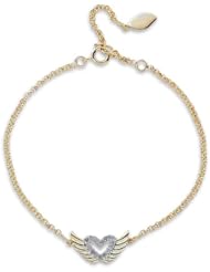 Victoria Kay 1/10ct White Diamond Winged Heart Bracelet in 14k White or Yellow Gold (J-K, I2-I3)
