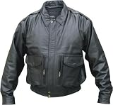 Men's Black PREMIUM COWHIDE Leather Montana Bomber Jacket w front-back zippered vents, ZIPOUT LINER.