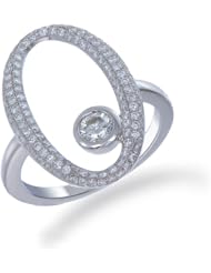 0.90 CT Oval Shape Diamond Ring 18K White Gold VS2 Clarity