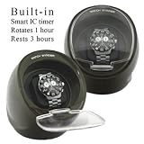 Single Round Automatic Watch Winder Black Color Built in IC Timer Rotates 1 hour and Rest 3 hours by Watch Pavilion