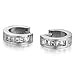 Men,Women's Stainless Steel Stud Hoop huggie Earrings CZ Silver Charm Elegant (with Gift Bag)