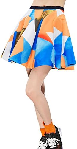 Elf Sack Womens' Spring Skirt Vintage Print A Line Zipper Medium Size Orange