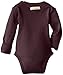 L'ovedbaby Unisex-Baby Newborn Organic G'loved-Sleeve Bodysuit, Eggplant, 0/3 Months