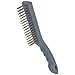 Rubbermaid Commercial FG9B4700 Wire Brush with Short Plastic Handle, Stainless Steel Bristles, 4 x 17 Bristle Pattern, 11" Length, Gray