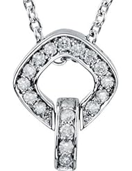 Jewelplus Diamond Necklace for South Sea Cultured Pearls 14K White 1/5 Ct Tw
