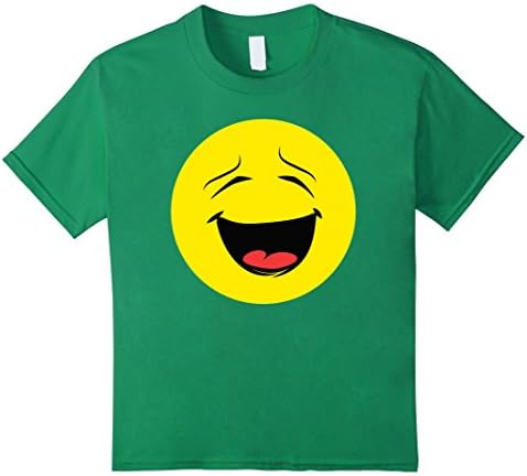 Kids Yellow Smiley Emoticons Emoji Funny T-Shirt 10 Kelly Green