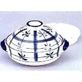蒸し土鍋 藍格子