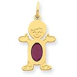 14K Boy 6x4 Oval Genuine Ruby-Jul