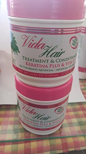 Dominican Hair Product Keratin Plus &amp; Vit A Treatment and Conditioner 16oz,pack of 2pc