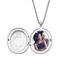 Personalized Silvertone Antique Detail Engraved Locket Pendant