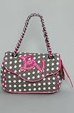 Betsey Johnson The Sm Flap Purse in Gray Dottin' Around,Bags (Handbags/Totes) for Women