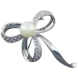 Acrylic Pearl Clover Studded Pin Brooch