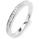 Image of Platinum and Diamond Round Cut Half Eternity Ring- 0.21ct Dia