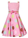 Rare Editions Girl 7-16 PINK BLUE GREEN BROWN MULTI-DOT RIBBON Special Occasion Wedding Flower Girl Party Dress