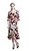 VAMEI 1950's Women's V Neck Floral Print 3/4 Sleeve Wrap Belted Dress