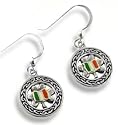 Ireland Celtic Knot, Shamrock or Clover, and Enameled Irish Flag Sterling Silver Hook Earrings