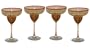 ArtisanStreet's Basketball Margarita Glasses. Set of 4 Hand Painted Margarita Cocktail Glasses. Unusual Set Features Basketball Complete with Net and Rim. Made to Order. Signed by Artisan.