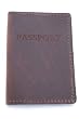 Rustic Genuine Leather Passport Holder, Dark Brown