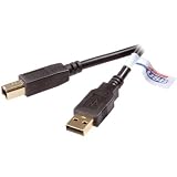 Produkt-Bild: Vivanco USB 2.0 zertifiziertes Kabel mit Goldkontakten, USB A Stecker <-> USB B Stecker 5.0 m
