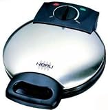 Heru WM 92005 - Waffeleisen - Waffelautomat mit 1200 Watt, gebürstetes Edelstahlgehäuse, antihaftbeschichtete herzförmige Backflächen, NEU + OVP