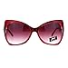 SA106 Unique Oversized Cat Eye Hybrid Butterfly Sunglasses Burgundy