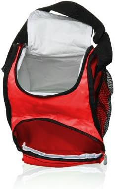 Kids Size Insulated Lunch Bag with Adjustable Shoulder Strap by Sacko (Red)