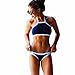 Lukitty Women's Sexy 2PCS High Neck Halter Bikini Sets Swimsuits Swimwear