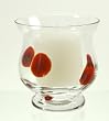 red hurricane candle holders