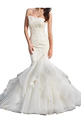 Lace Mermaid Natural   Waistline Organza Bandage Dress/Wedding Dress 