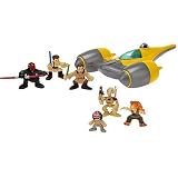 Star Wars Galactic Heroes Episode I - The Battle of Naboo ( Include exclusive Jar Jar Binks and Qui-Gon Jinn Figure) Cinema Scene
