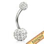 TOOGOO(R) Bling Rhinestone Crystal Ball Navel Belly Button Ring Stainless Steel Body Piercing