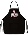 All the Grills Love My Meat Funny Apron for Kitchen BBQ Barbecue Cooking Tailgate Grilling Bacon Two Pocket Apron for Tailgating BBQ Grill Pit Master