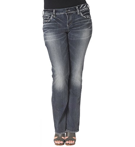 Silver Jeans Junior's Plus-Size Suki Mid Rise Indigo Slim Bootcut Jean