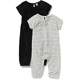 オールドネイビー OLD NAVY/ 2パックラグランスリーブワンピース グレー ロンパース半袖 0～3ヶ月【並行輸入】
