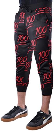 Casual Urban Mens Lavish Emoji 100 Knit Capri Jogger Large