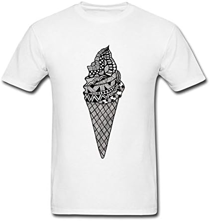 Huacon Van Men's Fashion Ice Cream T-shirt White XXL