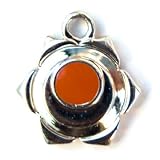 Sterling Silver Chakra Charm - Spleen Chakra Orange Enamel