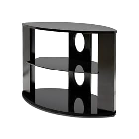 Avista Dello I Flat Panel 37-inch TV Console with Glass Shelves, Black by Avista