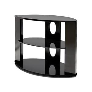 Avista Dello I Flat Panel 37-inch TV Console with Glass Shelves, Black