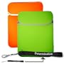 New Green / Orange Amazon Kindle DX Reversible Carrying Sleeve + Determination Hand Strap
