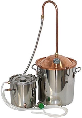 DIY 5 Gal 18 Liters Home Distiller Moonshine Alcohol Still Stainless Boiler Copper Lid