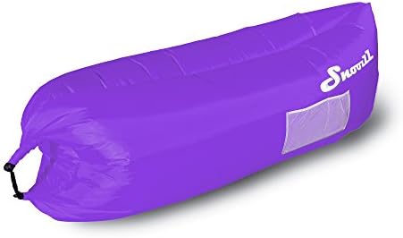 SnoozzZ Lounge - Inflatable Lounger Air Filled Balloon Furniture with Carry Bag. Inflates in Seconds. Hangout as Lounge Chair, Bean Bag, Air Hammock, Sofa, Couch (Purple)