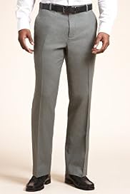 Summer Weight Linen Blend Flat Front Trousers