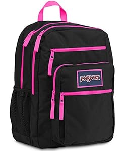 Jansport Big Student Overexposed Black/Fluorescent Pink T75K1J0