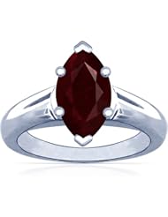 14K White Gold Marquise Cut Ruby Solitaire Ring
