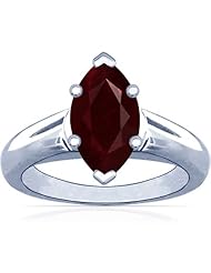 Platinum Marquise Cut Ruby Solitaire Ring