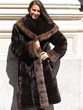 NEW SHEARED MINK w/ SABLE FUR COAT sz12 #10757